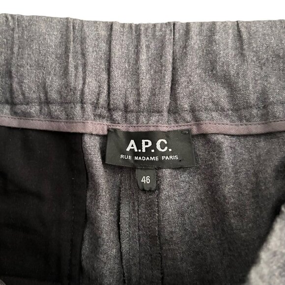 A.P.C Mens Gray Drawstring Stretch Slim-Fit Straight Leg Casual Pant Size XS/46 - Picture 8 of 13